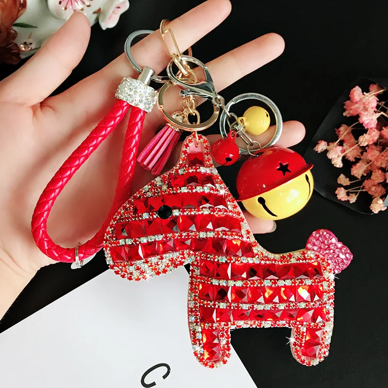 Брелок для ключей с кристаллами Лошадь Пони стразы брелок девочек женская