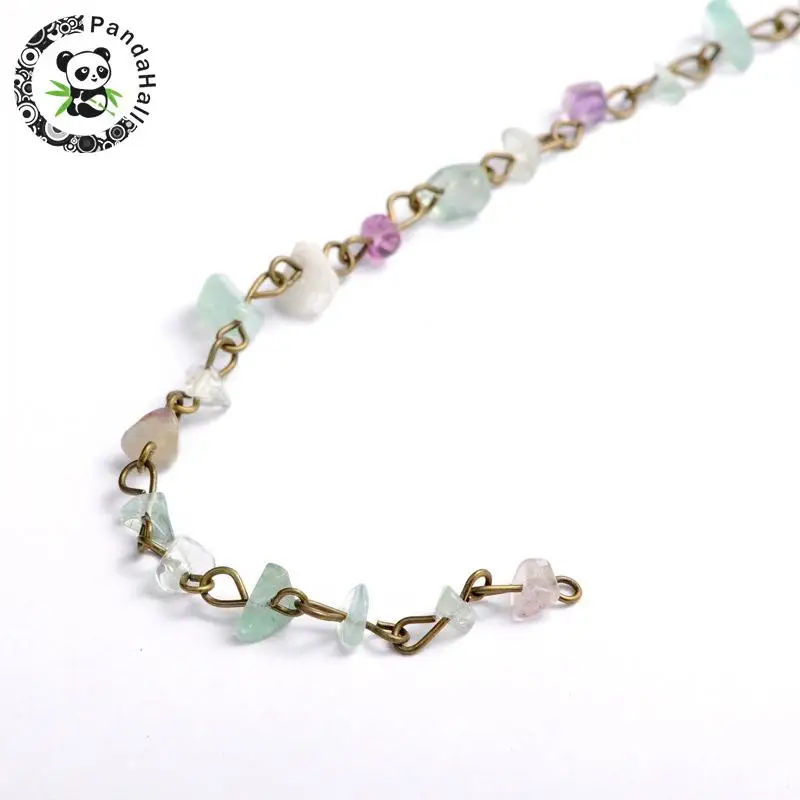 Бусины ручной работы с каменными кристаллами цепочки для изготовления ожерелий