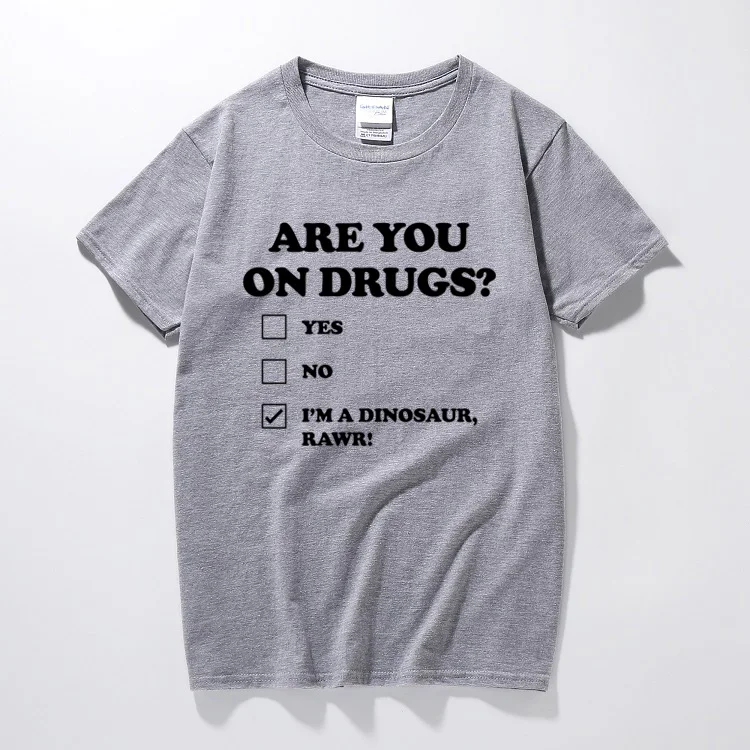 Футболка мужская с забавным принтом Are you on drug|cotton t-shirt|novelty shirtprint t-shirt |