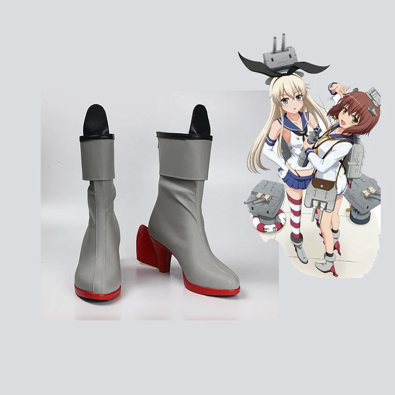 Коллекция японского аниме Kantai; обувь на высоком каблуке; коллекция Kantai; ботинки для косплея; обувь в стиле «лолита»; большие размеры