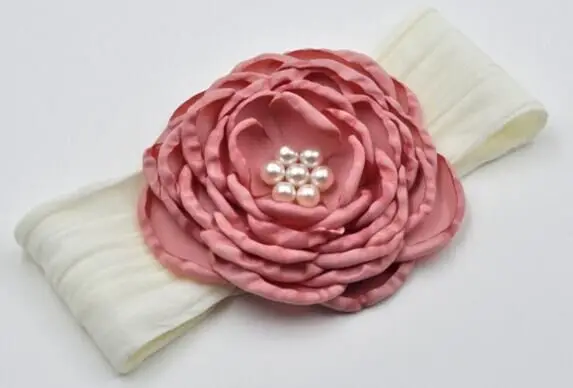 20 шт./лот бутик принцесса сатин обожженный цветок с широкими нейлоновыми