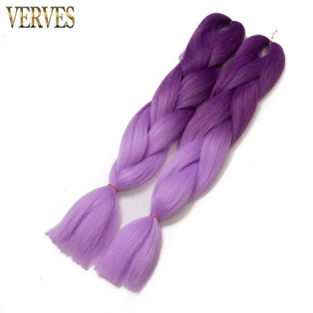 #1 VERVES плетеные волосы 1 шт. 24 ''большие синтетические косы 100 г/шт., вязанные волосы с эффектом омбре, высокотемпературное волокно для наращивания волос - Цвет: #1