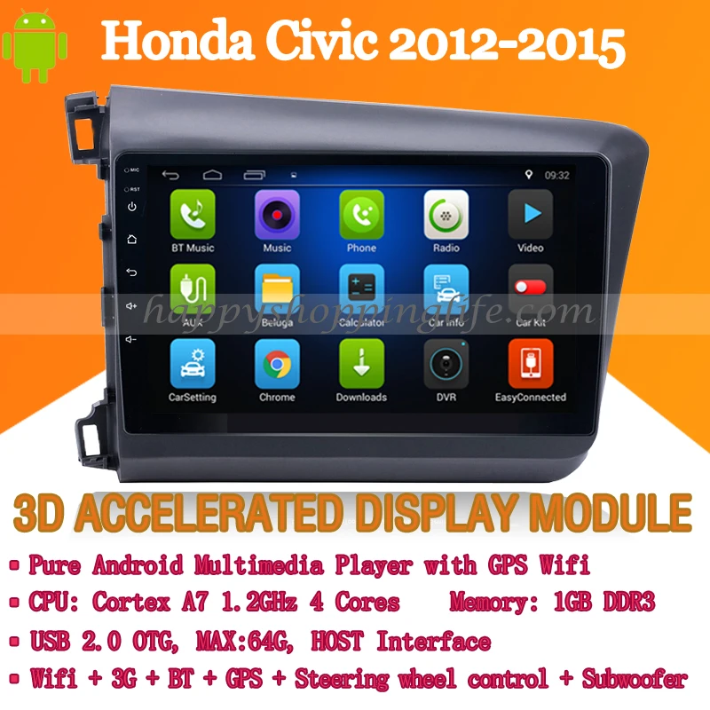 9 &quotAndroid 7 1 автомобильный мультимедийный плеер для Honda Civic 2012 2015 DVD Авто Радио