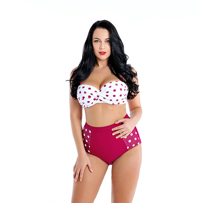 Купальник женский BANDEA 2019 пикантное бикини с высокой талией в горошек Раздельный