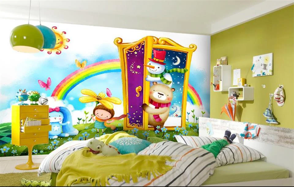 Пользовательские 3d фото обои комната росписи мир Радуга Фея Королевство HD