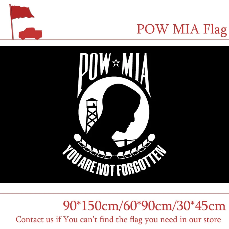 

3*5ft American POW MIA Flags 90*150cm 60*90cm MIA Banner 30*45cm Car Flag