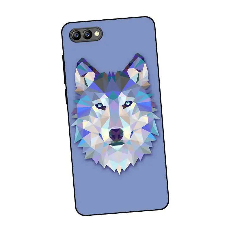 N469 Wolf Animal Black Silicone Case Cover For Huawei Honor 8C 8X 9 10 20i V10 V20 Note10 Max Lite Magic2 |