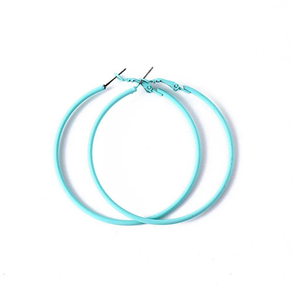 9 Colour Punk Big Size Hoop Earrings Ear Loop 50-70mm New Fashion Round Circle Earring Exaggerated Party Jewelry for Women