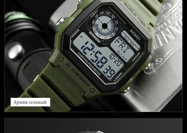 SKMEI Спорт Смарт часы Smartwatch шагомер калорий 50 м Водонепроницаемый цифровые наручные часы Для мужчин часы Reloj Inteligente 1373