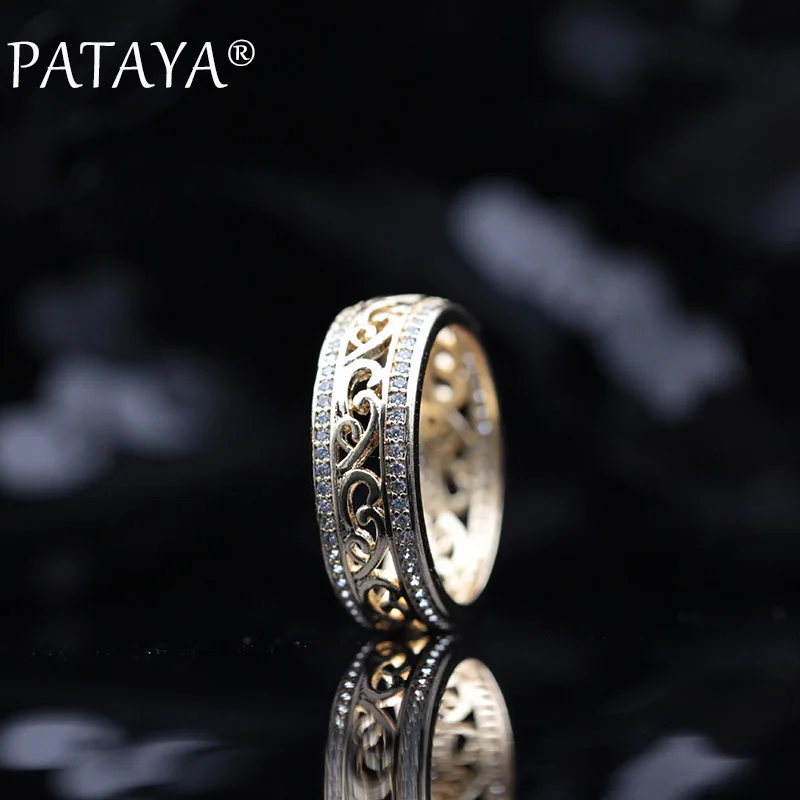 Женские кольца из розового золота 585 пробы с инкрустацией воском|hollow ring|ring womenfine