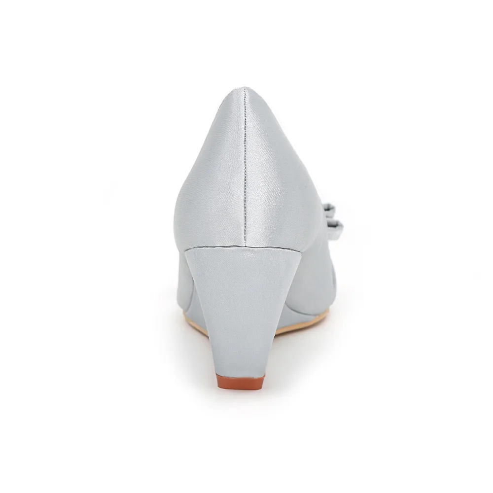 Creativesugar/элегантный атласный свадебный наряд на танкетке и среднем каблуке с