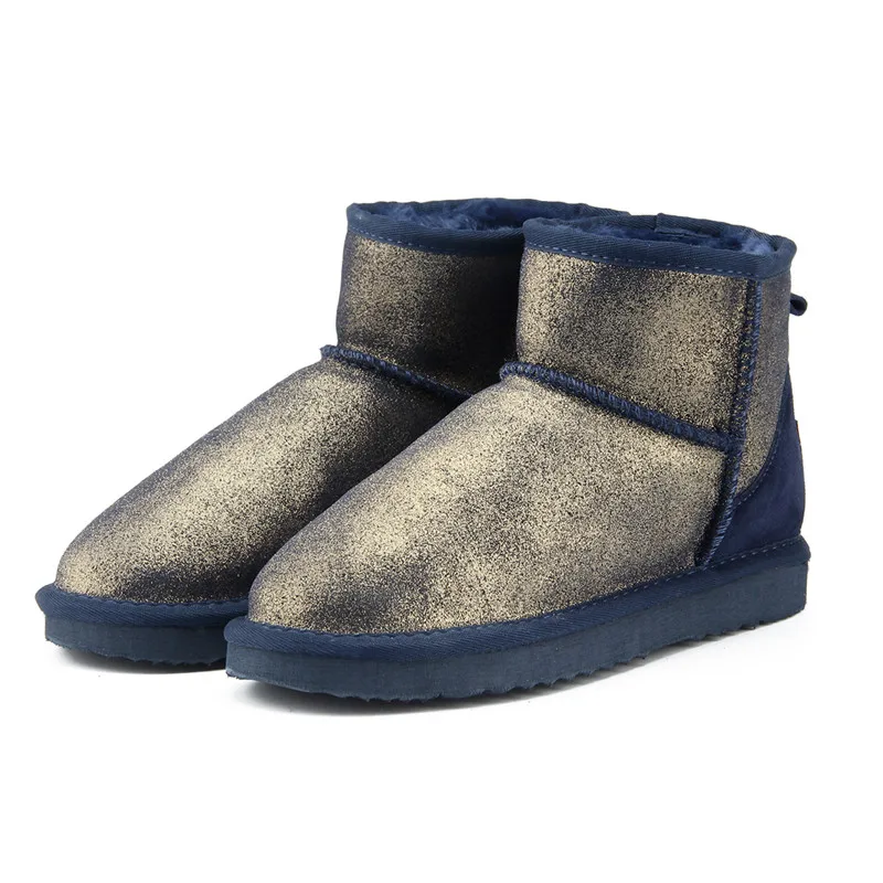 Navy Blue JXANG/Лидер продаж; Брендовые женские зимние ботинки; ботильоны из натуральной яловой кожи; теплые зимние ботинки; женская обувь; 23 Цвета - Цвет: Navy Blue