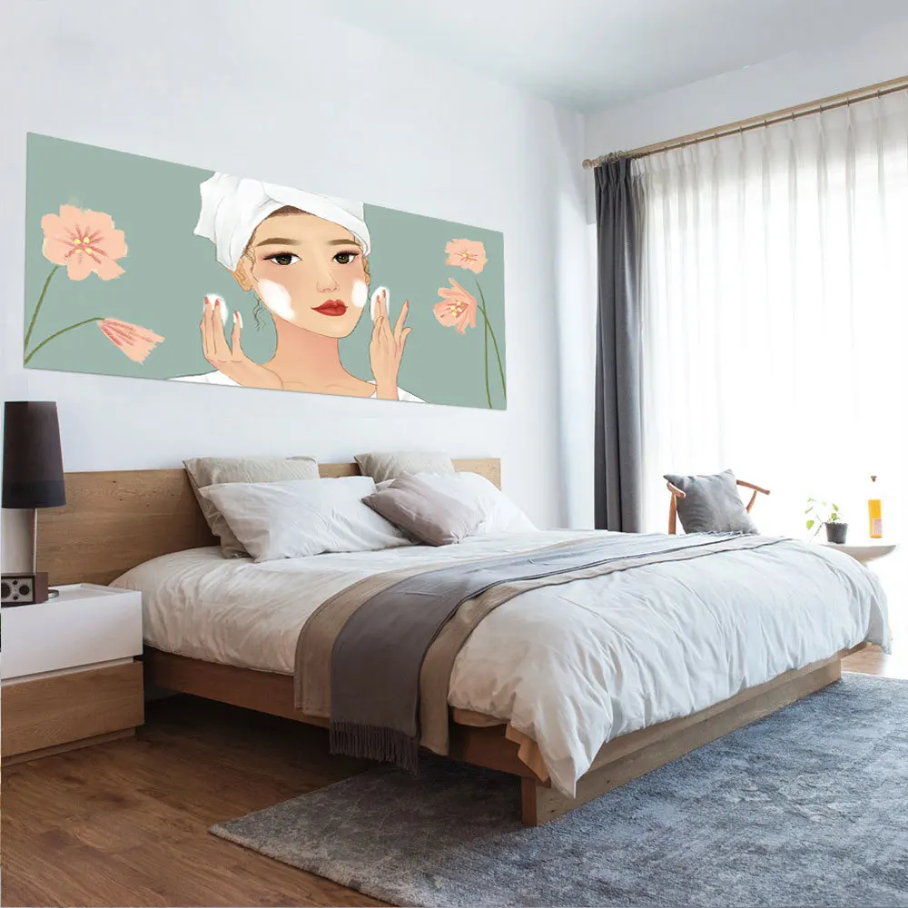 Творческий Bed Head украшение 3D наклейки на стену мультяшная красивая девушка