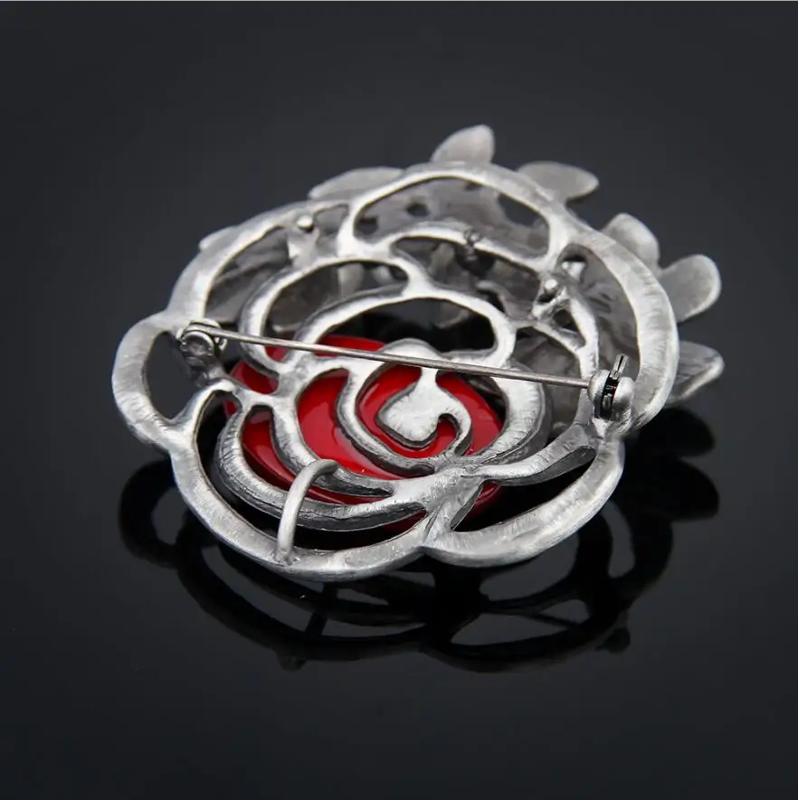 Fashion Pearl Resin Hollow Flower Brooch Safety Pin Women Girl Scarf Clip Sweater Antique Tin Jewelry | Украшения и аксессуары