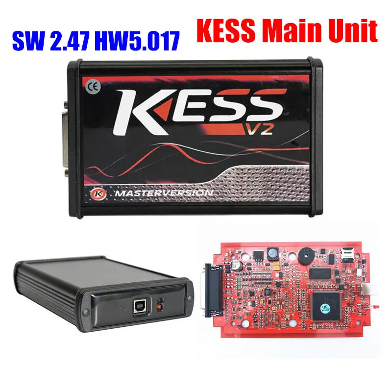 KESS Main Unit Самый KTAG V7.020 V2.25 4LED Красный PCB Версия ЕС KESS V5.017 SW2.47 онлайн версия No Tokens Limited KESS 5,017 KTAG 7,020 - Цвет: KESS Main Unit
