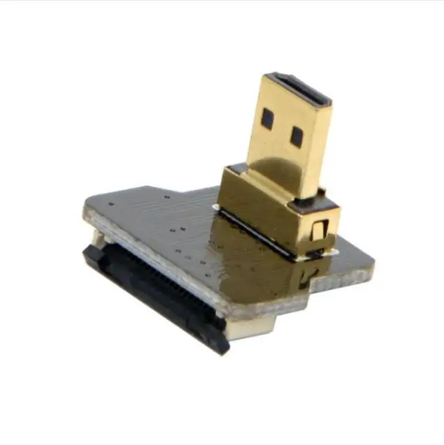 FPV микро HDMI Тип D вверх и вниз Угловой 90 градусов Мужской Женский Разъем для HDTV
