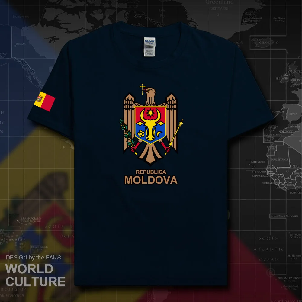 Мужская футболка из 100% хлопка Moldovan MDA MD трикотажная для фитнеса брендовая одежда