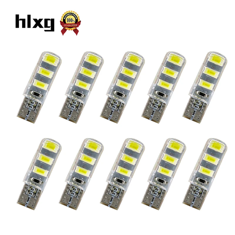 Hlxg 10 шт. t10 led w5w автомобильный светильник Автоматическая внутренняя светодиодная