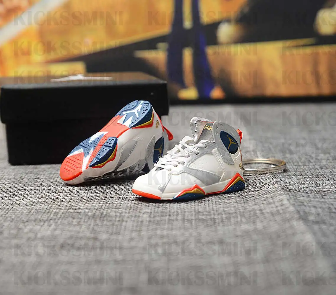 Дропшиппинг высокое качество AJ7 Олимпийский брелок с кроссовком 1/6 масштаб 3D Мини кроссовок JORDAN Брелок В Форме куклы аксессуар