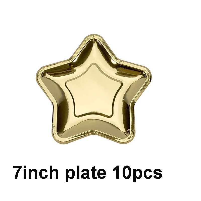 

Одноразовые бумажные тарелки пентаграммы золото/серебро