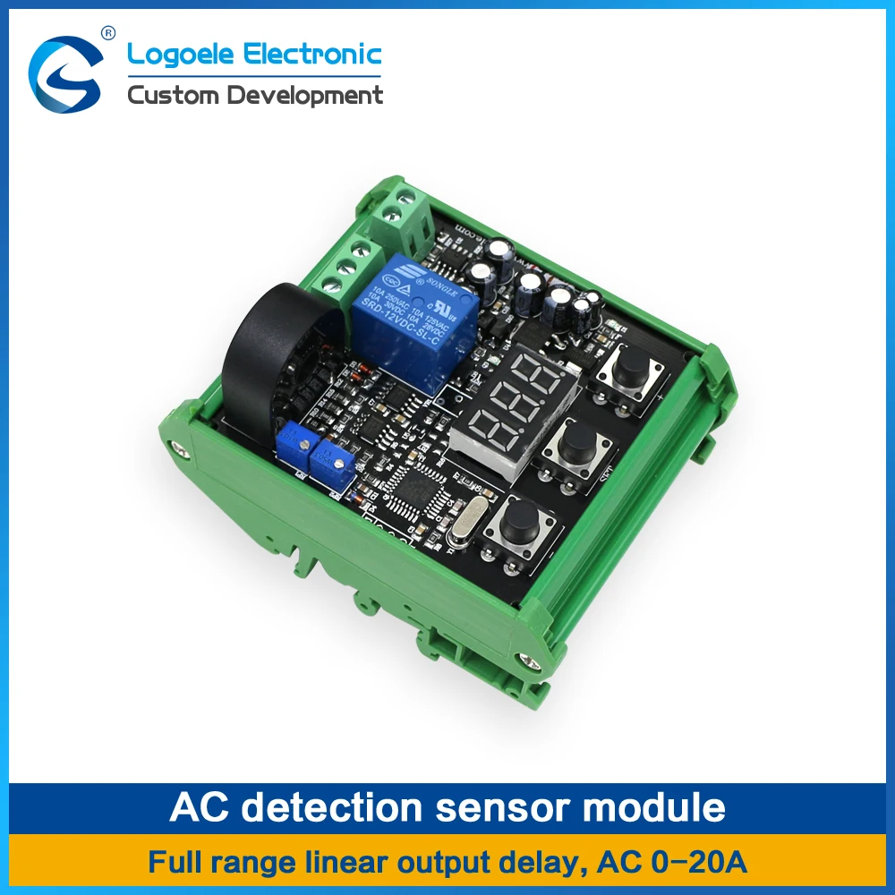 High quality AC 0-20A Current Sensor module Switch output Full range of linear delay relay output. Free shipping | Электроника