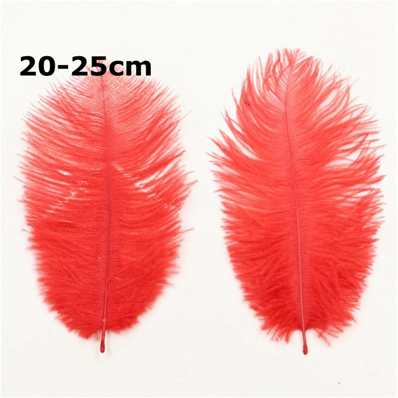 50pices/lot Red color Dyed wedding ostrich feathers size 15cm to 70cm long diy plumes party accessorys Carnival Plumas | Дом и сад