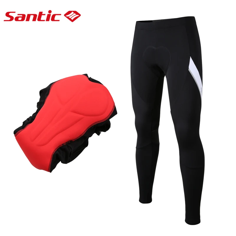 Santic велосипедные штаны мужские 4D мягкие зимние брюки флисовые теплые