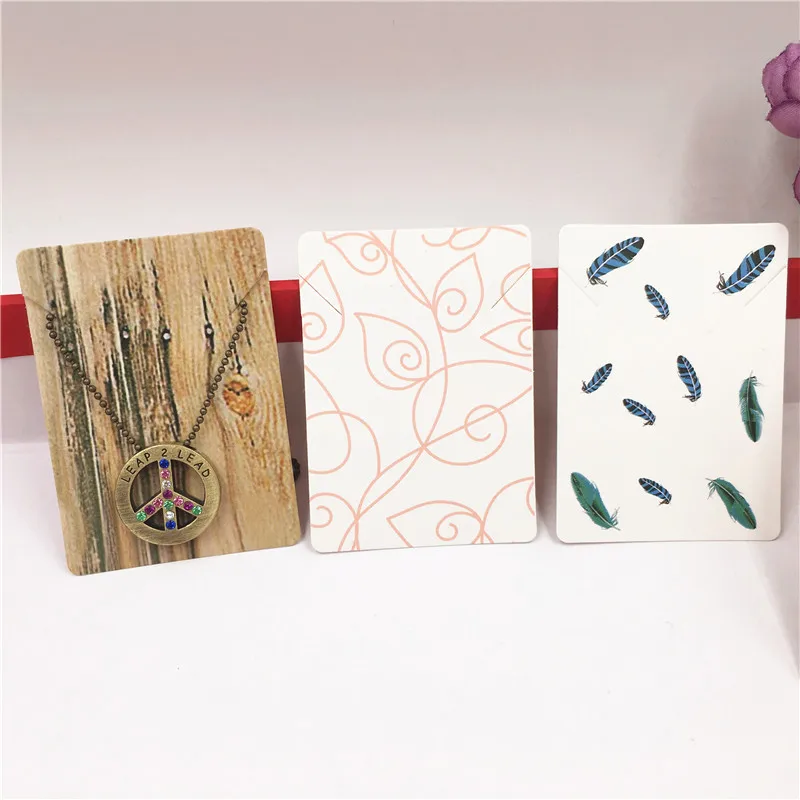 

10Pcs/Lot Multi Styles Printing Colorful Necklace Cards for Fashion Jewelry Accessories Displays Paper Cards Accept Custom Logo