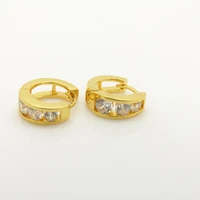 classic huggie earrings yellow gold filled wedding hoop earrings with clear