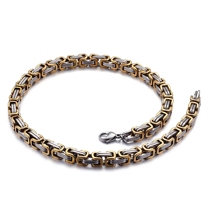 Мужская Византийская цепочка из нержавеющей стали колье с коррентом