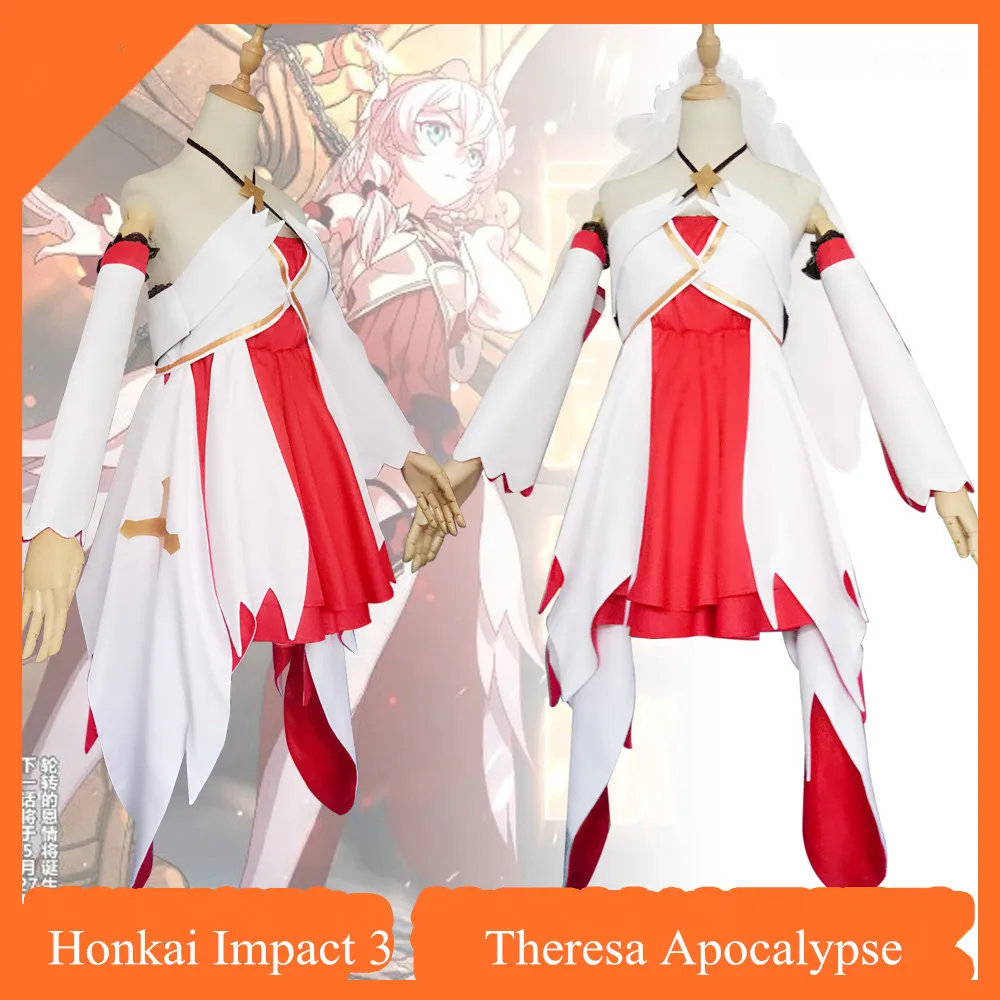 Аниме! Honkai Impact 3 Theresa Apocalypse Лолита униформа косплей костюм для женщин платье +