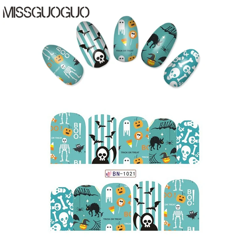 Nail Art Sticker Water Transfer Stickres decals For Halloween series Patterns Stickers Decals New Design | Красота и здоровье