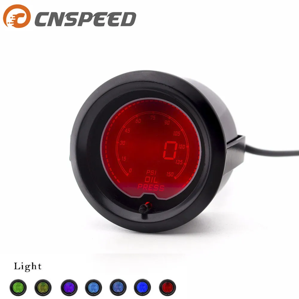 Бесплатная доставка цифровой автомобильный манометр CNSPEED 12 В 2 дюйма 52 мм 0 150psi 7