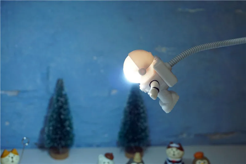 Белый гибкий светодиодный Светильник-ночник с usb-трубкой космонавта для компьютера, ноутбука, ПК, ноутбука, чтения, портативный DC 5V