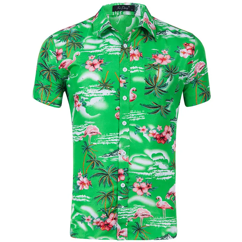 Гавайская рубашка мужская повседневная Camisa Masculina с принтом пляжные рубашки