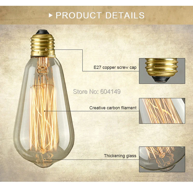 Подвесной светильник в стиле ретро vintage edison bulb DIY веревки кулон ресторан бар E27 углерода лампы 110v 220v нити lampadario промышленные лампы