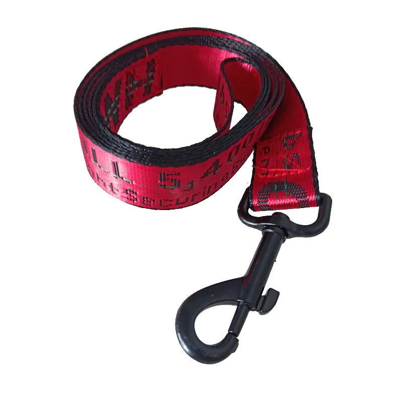 Red Leash Ошейник для собаки, поводок, набор, модный, с надписью, 1,5 см, прочный нейлоновый поводок с ремнями, французский щенок бульдога, ходячие товары для животных, собак - Цвет: Red Leash