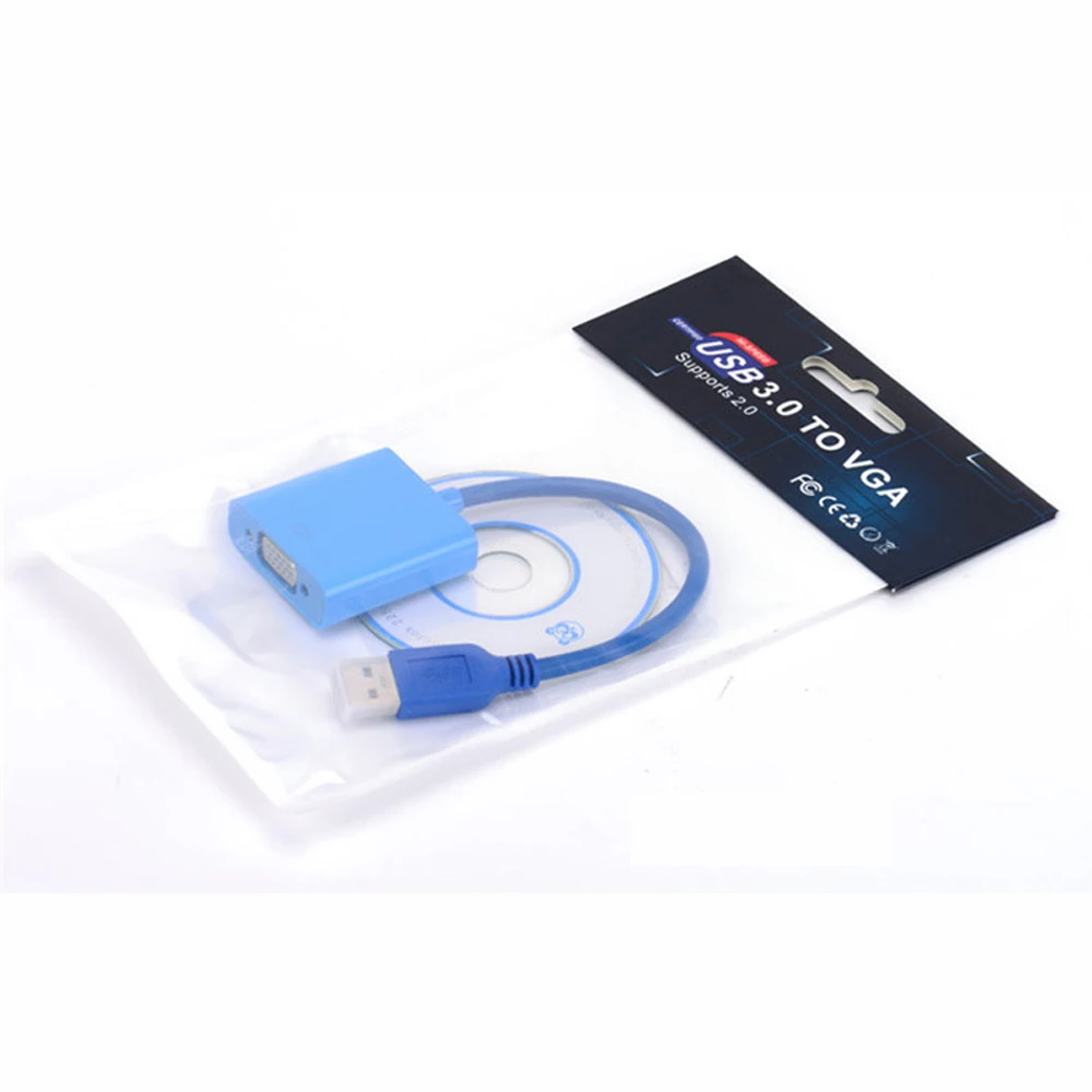 Новая быстрая скорость USB USB3.0 к VGA кабель для компьютера черный/белый/синий