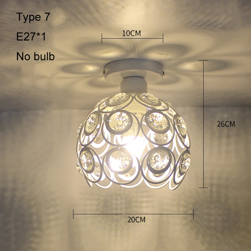 Type 7 No bulb Светодиодные потолочные светильники, современный потолочный светильник, винтажный плафон, плафон, хрустальные светильники для гостиной, Lampara Techo Lamparas De Techo - Цвет корпуса: Type 7 No bulb