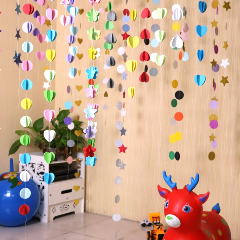 3 м круглая бумага для карт кисточки сердце висит ремесло детского душа Декор