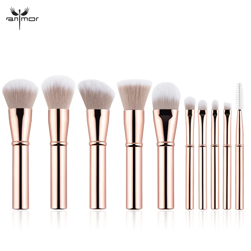 Новинка 10 шт. набор кистей для макияжа размер путешествий кисти с пудрой румяна