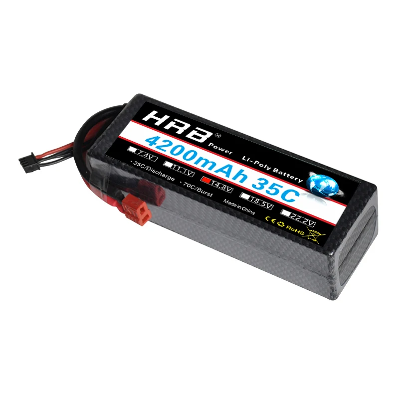 HRB RC Lipo 4S аккумулятор 14 8 V 4200mAh 35C MAX 70C жесткий чехол Bateria Drone для вертолетов
