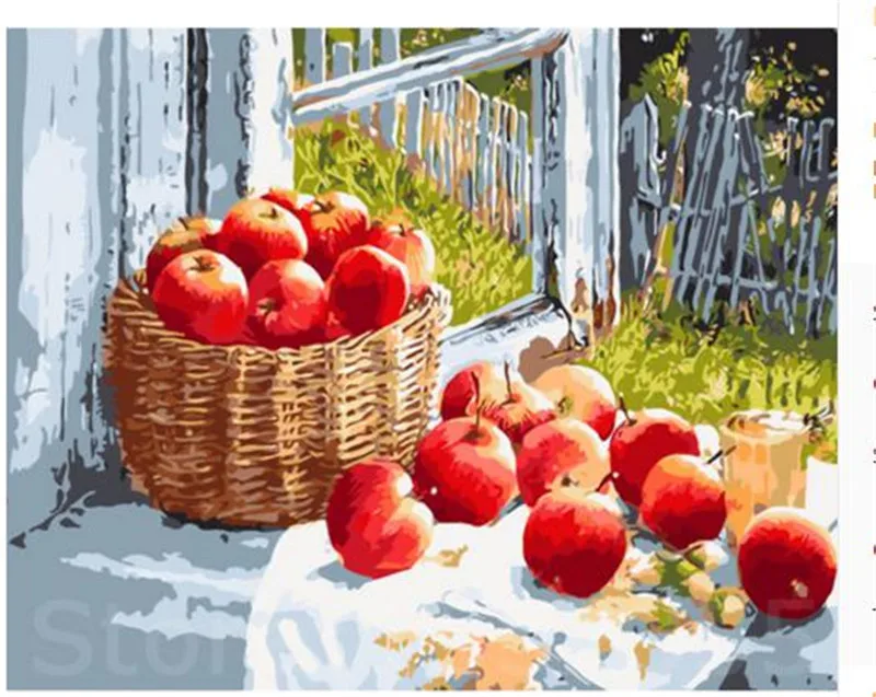 

Распродажа, набор для рисования по номерам на холсте «Красное яблоко», 40x50 см