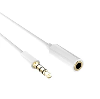3ft 1m white color 3 5 mm 4 pole audio stereo headphone male to female extension cable