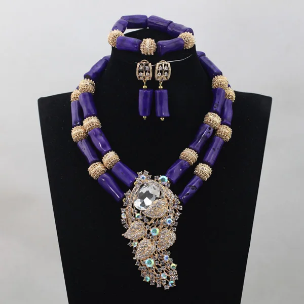 Женский Свадебный комплект из колье и серёг в африканском стиле|coral beads jewelry set|coral