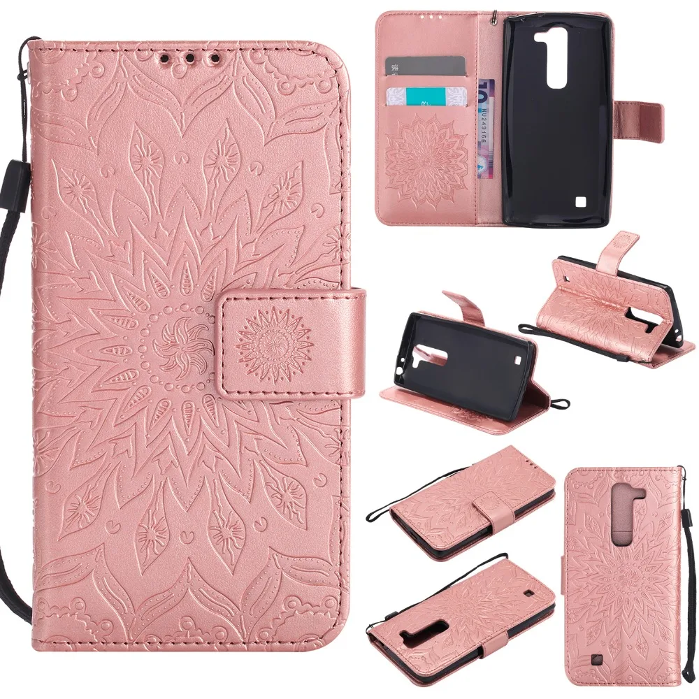 Кожаный чехол подставка от солнца для LG G4 Mini бумажник с держателем карт s|case for