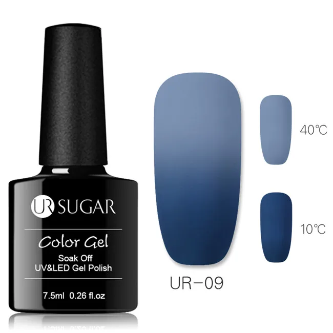UR-09 Ur Sugar, 7,5 мл, матовый эффект, Термальный Гель-лак для ногтей, меняющий температуру, гель, отмачиваемый, УФ-Гель-лак для маникюра, гель для ногтей - Цвет: UR-09