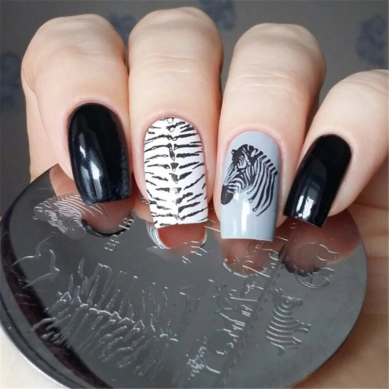 BORN PRETTY Zebra Wolf с узорами животных дизайн ногтей штамп рисунок пластина для печати