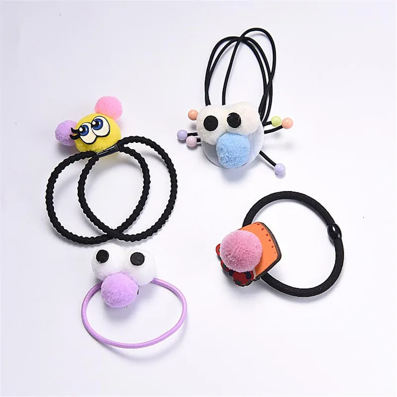 5pcs Sale Children Korean Style cute cartoon big eye hair rope Lovely Hair Clips Girls Popular Accessories wholesale | Детская одежда и
