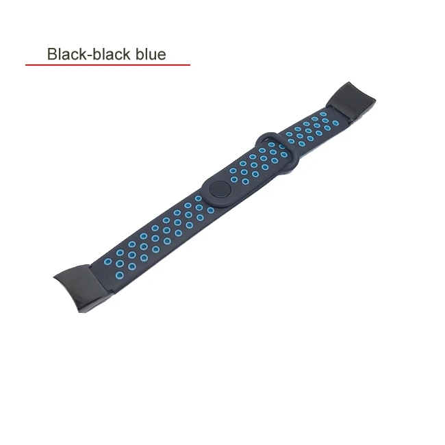 black-black blue Силиконовый металлический ремешок для huawei Honor Band 4, резиновый браслет, браслет из нержавеющей стали, браслет huawei Band 4, аксессуары для браслетов - Цвет: black-black blue